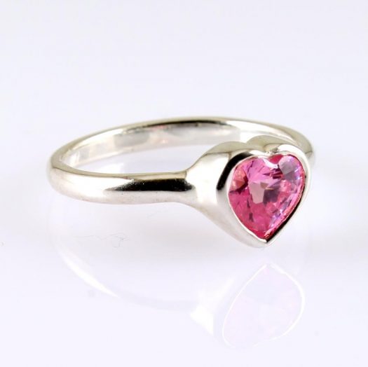 Rose Quartz Heart Ring R-0171-c