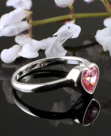 Rose Quartz Heart Ring R-0171-i
