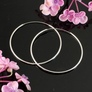 Sterling Silver 55mm Hoops E-0194-a
