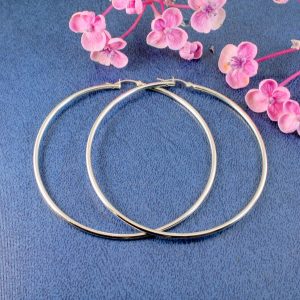 Sterling Silver 72mm Hoops E-0195-a