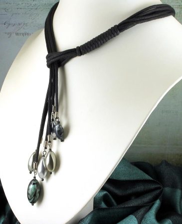 Teal-Handpainted-Pearl-Lariat
