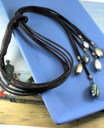 Teal-Handpainted-Pearl-Lariat