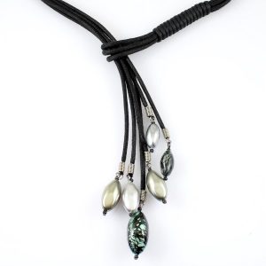 Teal-Handpainted-Pearl-Lariat