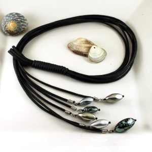 Teal-Handpainted-Pearl-Lariat