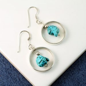 Turquoise Nugget Earrings E-0123-a