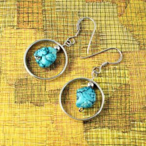Turquoise Nugget Earrings E-0123-b
