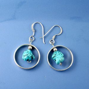 Turquoise Nugget Earrings E-0123-c