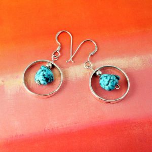Turquoise Nugget Earrings E-0123-d
