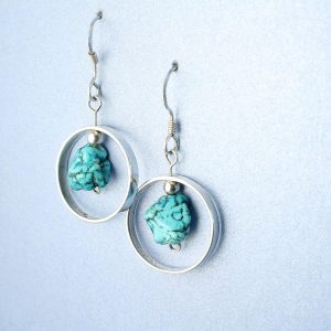 Turquoise Nugget Earrings E-0123-e