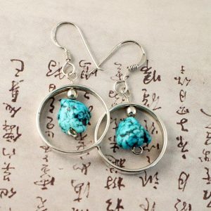 Turquoise Nugget Earrings E-0123-h
