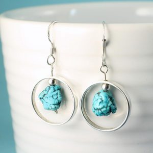 Turquoise Nugget Earrings E-0123-i