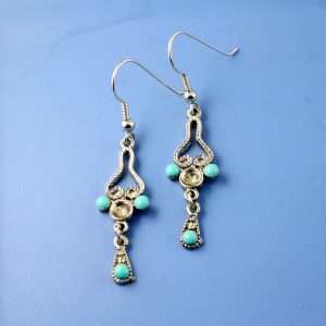 Turquoise Silver Chandeliers E-0131-a