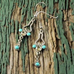 Turquoise Silver Chandeliers E-0131-b