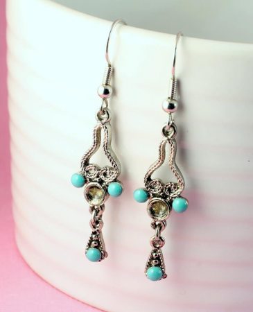 Turquoise Silver Chandeliers E-0131-f