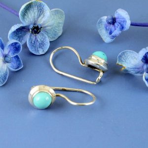 Turquoise Vintage Round Earrings E-0133-a