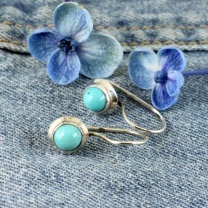 Turquoise Vintage Round Earrings E-0133-e