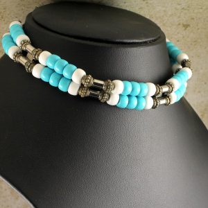 Turquoise-and-White-Bead-Collar-N-0110