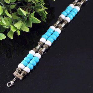 Turquoise-and-White-Bead-Collar-N-0110