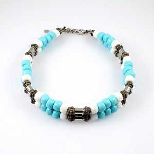 Turquoise-and-White-Bead-Collar-N-0110