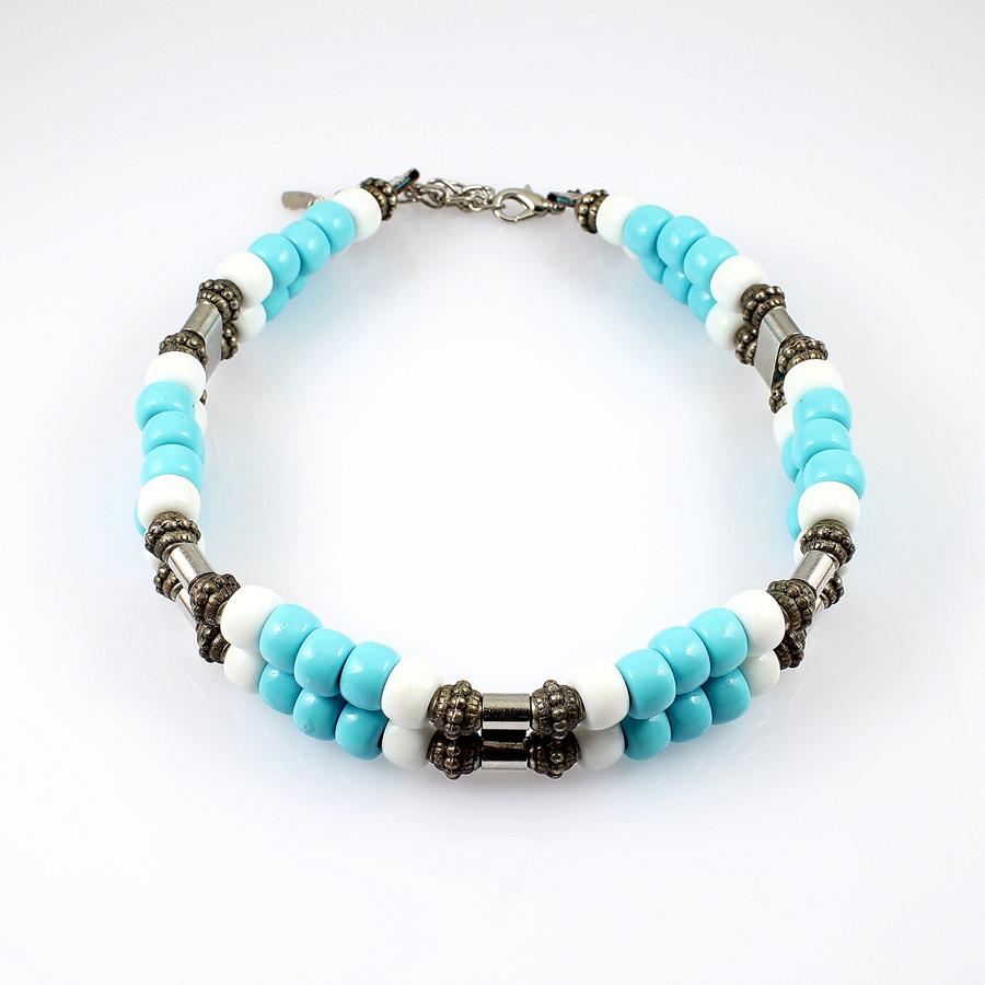Turquoise-and-White-Bead-Collar-N-0110
