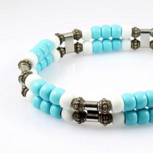 Turquoise-and-White-Bead-Collar-N-0110