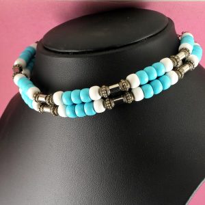 Turquoise-and-White-Bead-Collar-N-0110