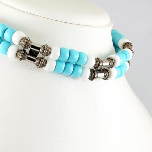 Turquoise-and-White-Bead-Collar-N-0110