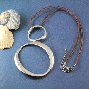 Two-Silver-Ovals-Necklace-N-0148