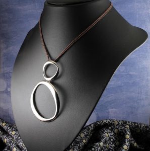 Two-Silver-Ovals-Necklace-N-0148