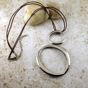 Two-Silver-Ovals-Necklace-N-0148