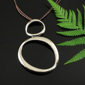Two-Silver-Ovals-Necklace-N-0148