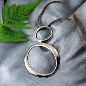 Two-Silver-Ovals-Necklace-N-0148