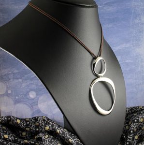 Two-Silver-Ovals-Necklace-N-0148