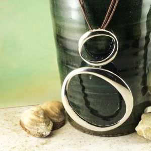 Two-Silver-Ovals-Necklace-N-0148