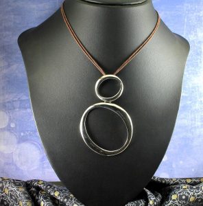 Two-Silver-Ovals-Necklace-N-0148