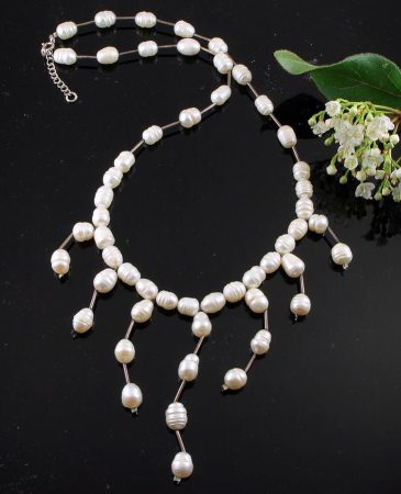 Vintage White Baroque Pearl Necklace