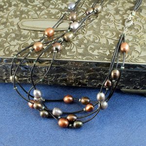 Floating Pearl Necklace N-0267-e