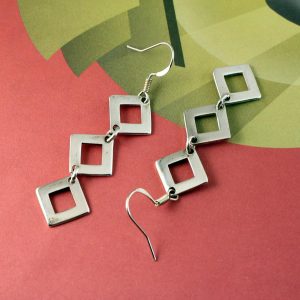 Silver Squares Earrings E-0237-c