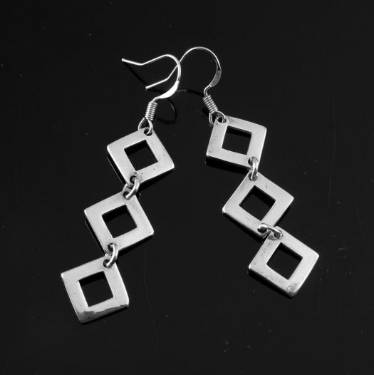 Silver Squares Earrings E-0237-d