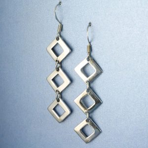 Silver Squares Earrings E-0237-f