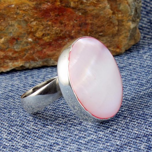 Pink Mother-of-Pearl Ring R-0214-a