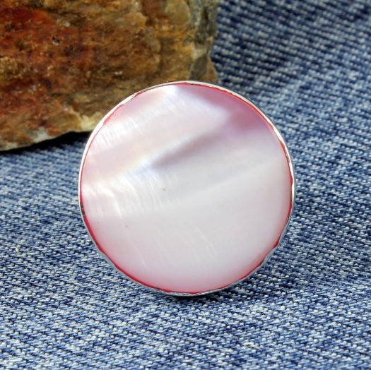 Pink Mother-of-Pearl Ring R-0214-b