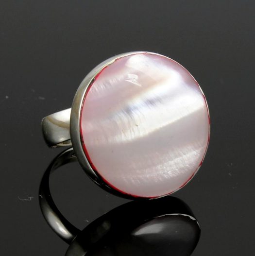 Pink Mother-of-Pearl Ring R-0214-g