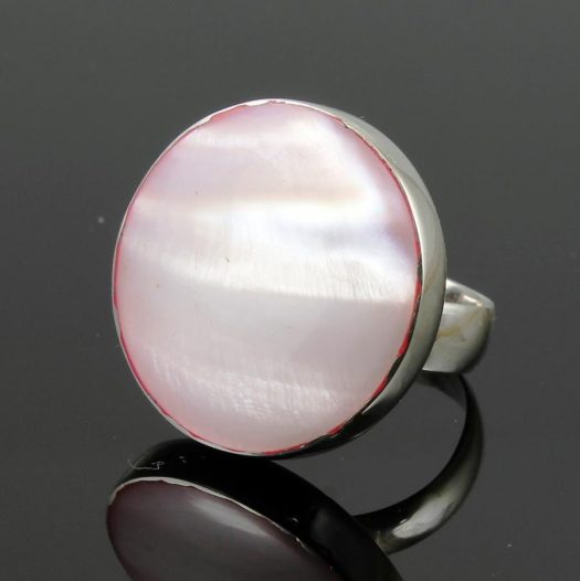 Pink Mother-of-Pearl Ring R-0214-h
