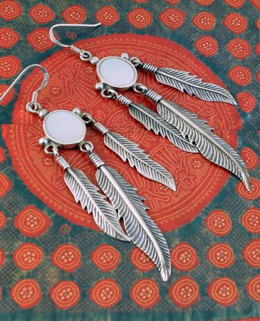 Moonstone Tribal Earrings E-0105-a