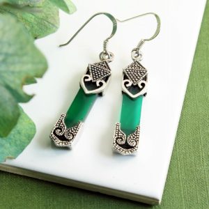 Aventurine & Silver Earrings E-0140-h