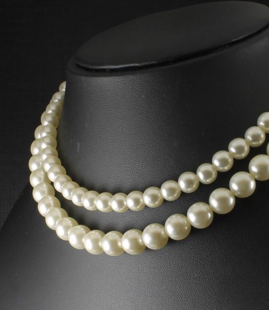 Vintage White Double Strand Pearl Necklace