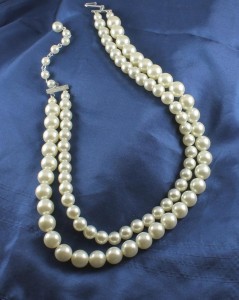 Vintage White Double Strand Pearl Necklace