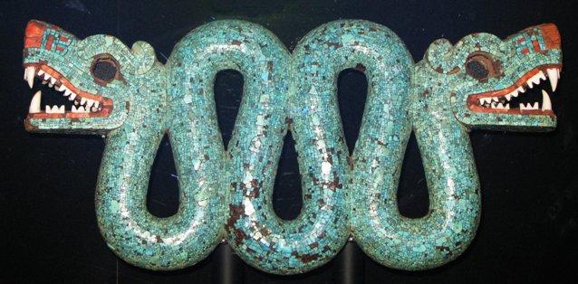 Aztec Double headed turquoise serpent