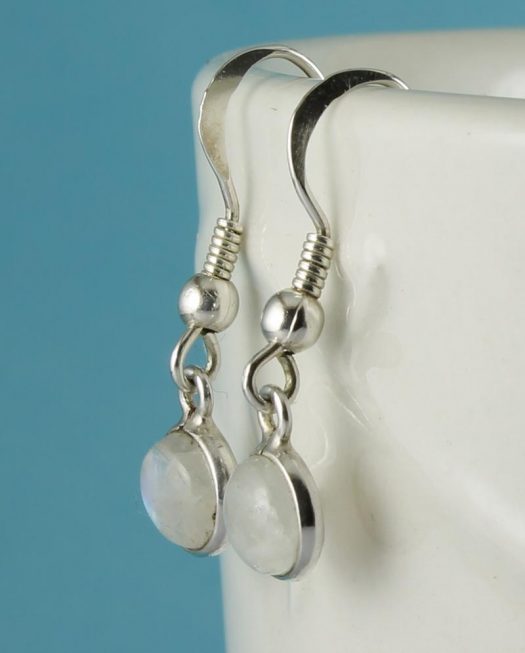 Moonstone Small Round Drop Earrings